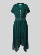 Apricot Midikleid mit Reißverschluss und Eingrifftaschen in Gruen, Grö...