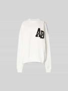 Anine Bing Oversized Sweatshirt mit Label-Detail in Offwhite, Größe L