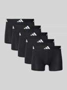 adidas Sportswear Trunks mit elastischem Logo-Bund im 5er-Pack in Blac...