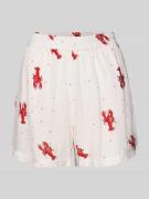 Pieces Relaxed Fit Shorts aus reiner Viskose Modell 'NYA' in Weiss, Gr...
