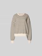 Anine Bing Sweatshirt mit gerippten Abschlüssen in Ecru, Größe XS