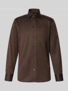 ETERNA Slim Fit Business-Hemd mit Kentkragen in Dunkelbraun, Größe 39