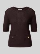 More & More Regular Fit Strickshirt mit Rundhalsausschnitt und 1/2-Arm...