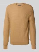 BOSS Regular Fit Strickpullover aus reiner Baumwolle in Beige, Größe X...