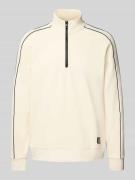 EA7 Emporio Armani Sweatshirt mit Stehkragen und Reißverschluss in Off...