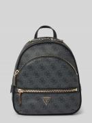 Guess Rucksack mit Allover-Logo-Print Modell 'Manhattan' in Anthrazit,...