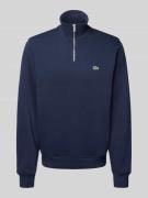 Lacoste Regular Fit Troyer aus reiner Baumwolle in Marine, Größe L
