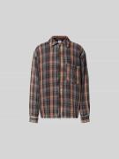 WON HUNDRED Freizeithemd mit Reißverschluss in Mittelbraun, Größe L