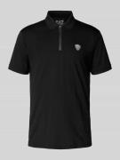 EA7 Emporio Armani Regular Fit Poloshirt mit Reißverschluss und Label-...