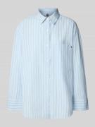 Tommy Hilfiger Oversized Hemdbluse aus reiner Baumwolle in Hellblau, G...