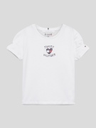 Tommy Hilfiger Kids T-Shirt mit Label-Stitching in Weiss, Größe 116