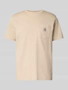 Carhartt Work In Progress T-Shirt mit Label-Detail in Beige, Größe L