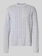 Carhartt Work In Progress Strickpullover mit Zopfmuster und Label-Stit...