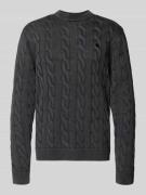 Carhartt Work In Progress Strickpullover mit Zopfmuster und Label-Stit...