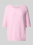 Milano Italy Oversized Strickpullover mit Rundhalsausschnitt in Rose, ...