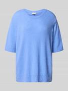 Milano Italy Oversized Strickpullover mit Rundhalsausschnitt in Bleu, ...