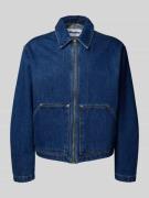 REVIEW Relaxed Fit Jeansjacke mit Brusttasche in Dunkelblau, Größe L