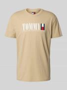 Tommy Jeans Regular Fit T-Shirt aus reiner Baumwolle in Beige, Größe L
