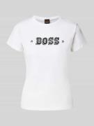 BOSS Orange Slim Fit T-Shirt aus reiner Baumwolle in Weiss, Größe XL