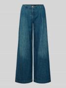 Luisa Cerano Jeans mit weitem Bein im Used-Look in Hellblau, Größe 34