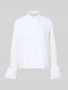 Milano Italy Regular Fit Bluse mit verdeckter Knopfleiste in Weiss, Gr...