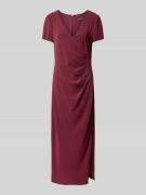 ARMANI EXCHANGE Maxikleid mit V-Ausschnitt in Bordeaux, Größe 34