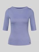 Marc Cain T-Shirt aus Baumwoll-Mix mit Logo-Applikation in Lavender, G...