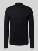 Christian Berg Men Slim Fit Poloshirt mit Reißverschluss in Black, Grö...