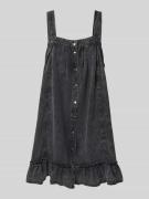 Noisy May Jeanskleid mit Knopfleiste Modell 'OREGON' in Anthrazit, Grö...