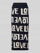 Milano Italy Strickrock im Allover-Look mit elastischem Bund in Marine...