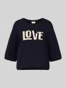 Milano Italy Oversized Strickpullover mit 3/4-Ärmel in Marine, Größe L
