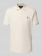 Polo Ralph Lauren Slim Fit Poloshirt mit Label-Stitching in Stein, Grö...