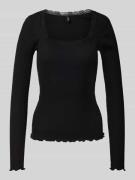 Only Slim Fit Langarmshirt aus reiner Baumwolle Modell 'XENA' in Black...