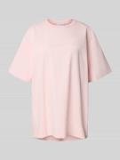 OH APRIL Relaxed Fit T-Shirt mit Label-Stitching Modell 'Fleur' in Ros...