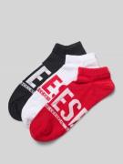 Diesel Sneakersocken mit Label-Detail im 3er-Pack in Rot, Größe 39-42