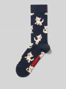 Happy Socks Socken mit Motiv-Stitching Modell 'Kitten' in Dunkelblau, ...