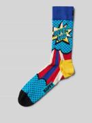 Happy Socks Socken mit Motiv-Stitching Modell 'Super Dad' in Blau, Grö...