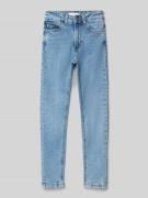 Mango Slim Fit Jeans mit Motiv-Stitching in Blau, Größe 122