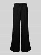 Only Regular Fit Hose aus Leinen-Viskose-Mix mit Tunnelzug in Black, G...