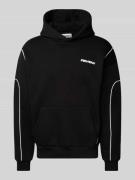 REVIEW Hoodie mit Label-Print in Black, Größe S