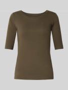 Marc Cain T-Shirt mit Rundhalsausschnitt in Khaki, Größe 34