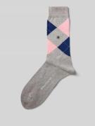 Burlington Socken mit Argyle-Stitching Modell 'Covent' in Mittelgrau, ...