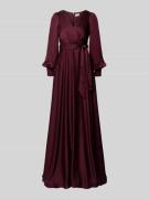 Jake*s Cocktail Abendkleid mit V-Ausschnitt in Dunkelrot, Größe 32