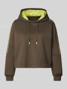 Marc Cain Hoodie mit Tunnelzug in Khaki, Größe 46