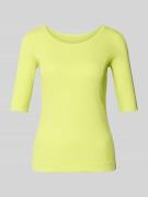 Marc Cain T-Shirt aus Baumwoll-Mix mit Logo-Applikation in Neon Gelb, ...