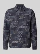 Les Deux Regular Fit Hemdjacke in Denim-Optik in Marine, Größe L