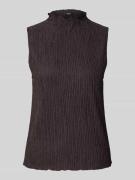 OPUS Top mit Stehkragen und Wellensaum Modell 'Idala' in Schoko, Größe...