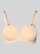 BOSS Schalen-BH mit Label-Print in Beige, Größe 85B