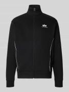 Alpha Industries Sweatjacke mit Logo und Stehkragen in Black, Größe M