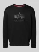 Alpha Industries Sweatshirt mit Logo und Rundhalsausschnitt in Black, ...